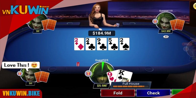 Chơi Poker trên Kuwin cực chất